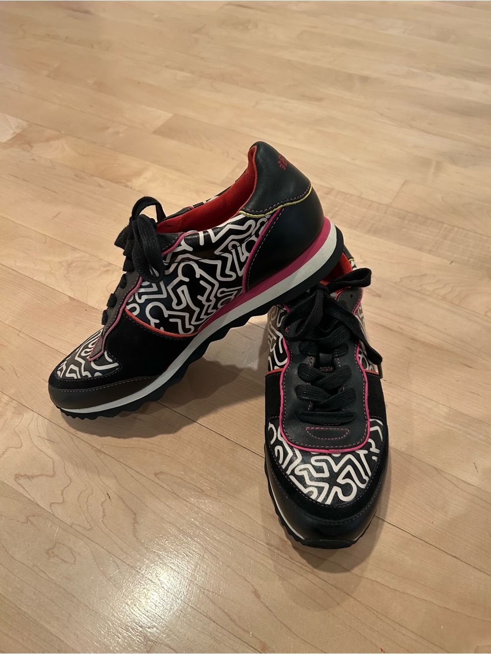 Limited edition Coach x Keith Haring Black & White Patterned Sneakers
